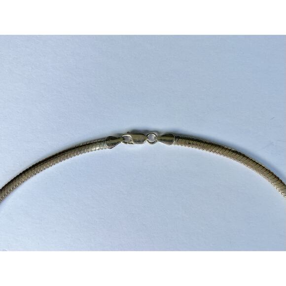 Milor Vintage 925 Sterling Silver Gold-toned Snake Choker Necklace 18” Italy 4mm - Picture 5 of 8